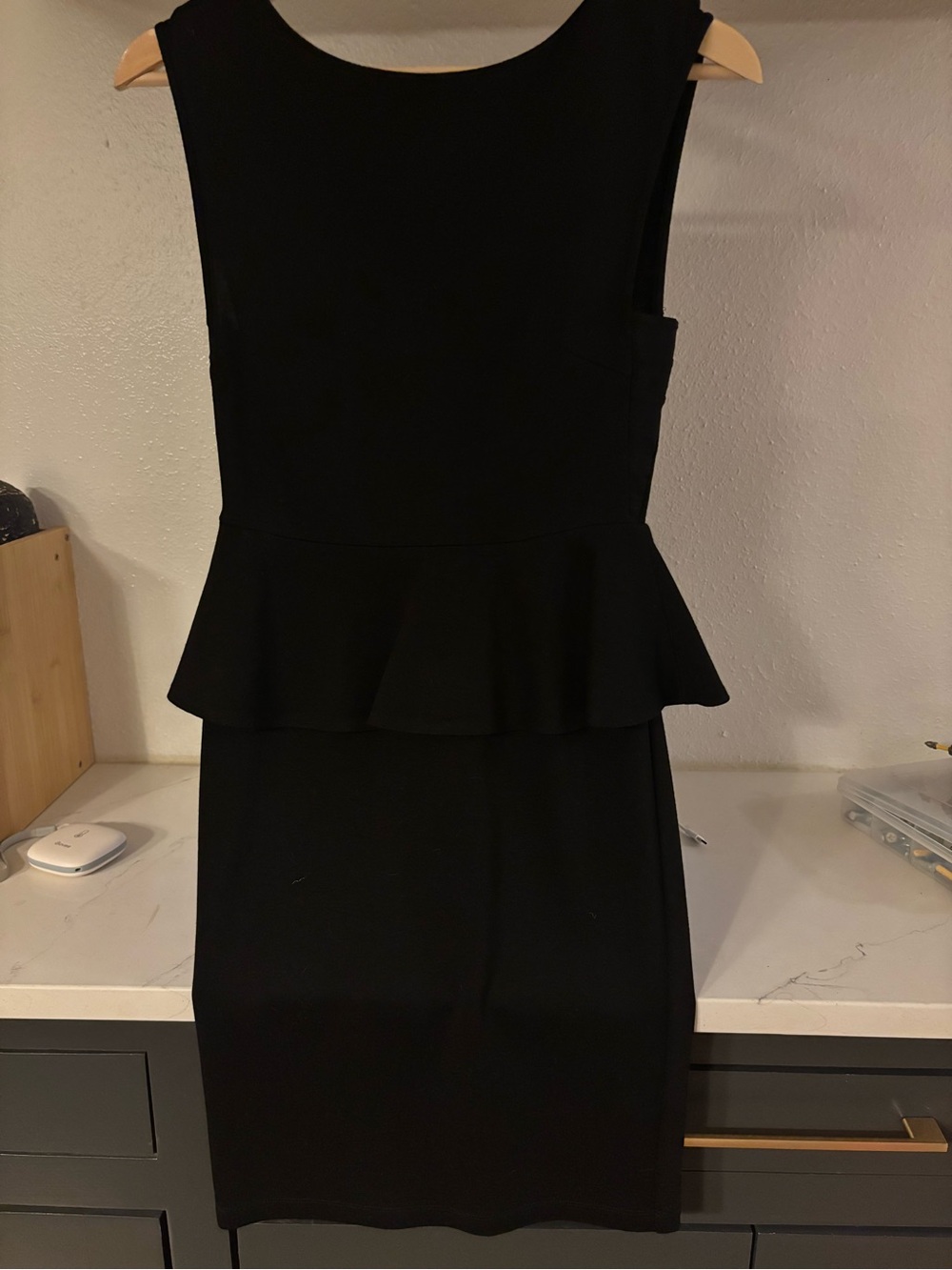 Alice + Olivia Black Peplum Sheath Dress